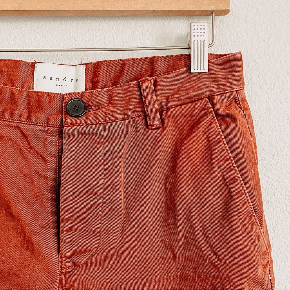 Sandro Paris Reddish Brown Button Fly Chino Khaki. Size 38 (US 30x31)